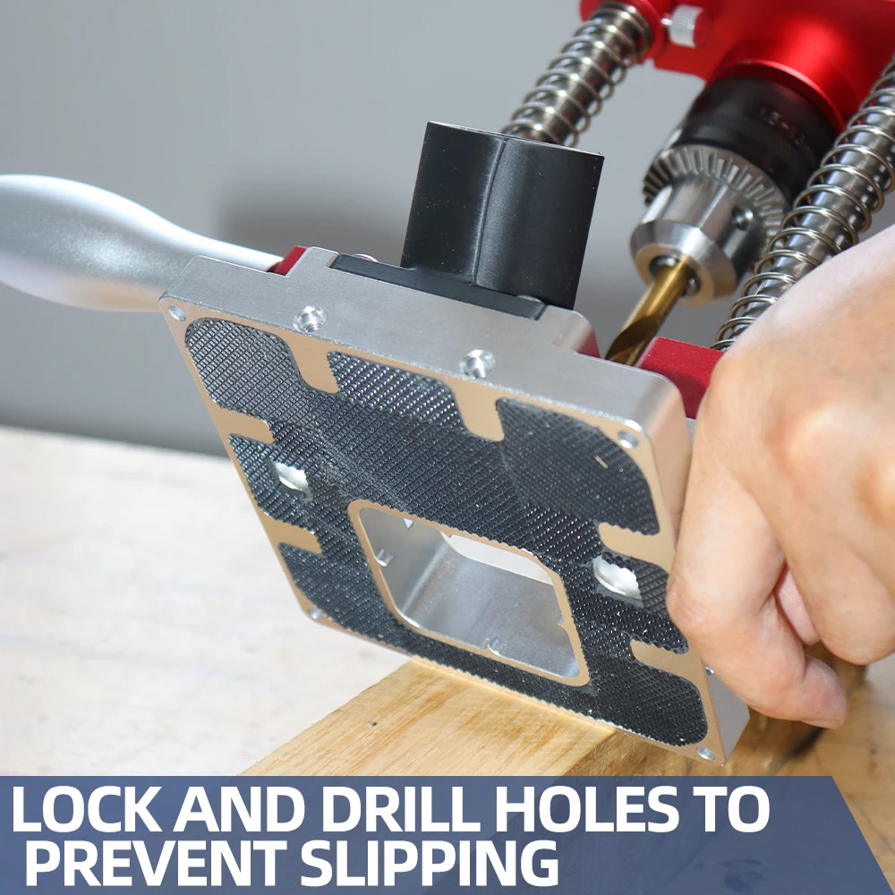 ENJOYWOOD Portable Vertical Drill Guide with Dust Collection Port High Precision Woodworking Locator Jig for Straight Holes
