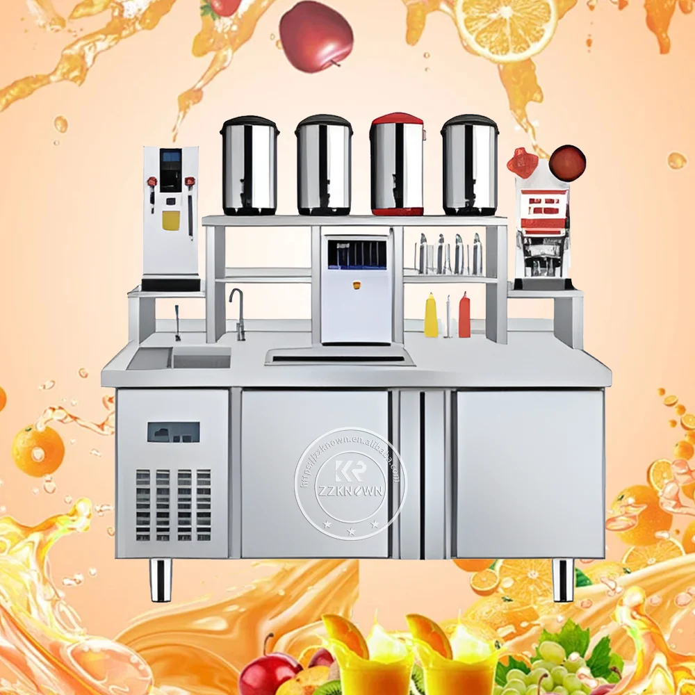 2024 Hot Selling Stainless Steel Bubble Tea Counter Indoor Bubble Tea Working Table For Sale