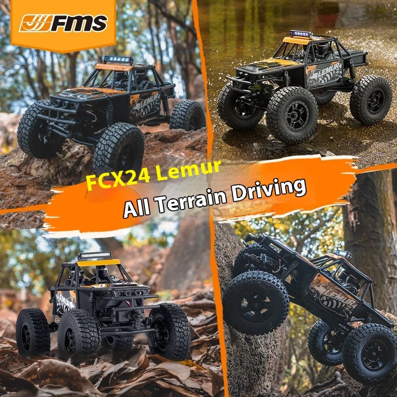 Fms Fcx24 سلسلة جديدة 1:24 Lemur Rc سيارة تحكم عن بعد سرعتين رباعية العجلات على الطرق الوعرة تسلق مركبة لعبة أطفال مخصصة