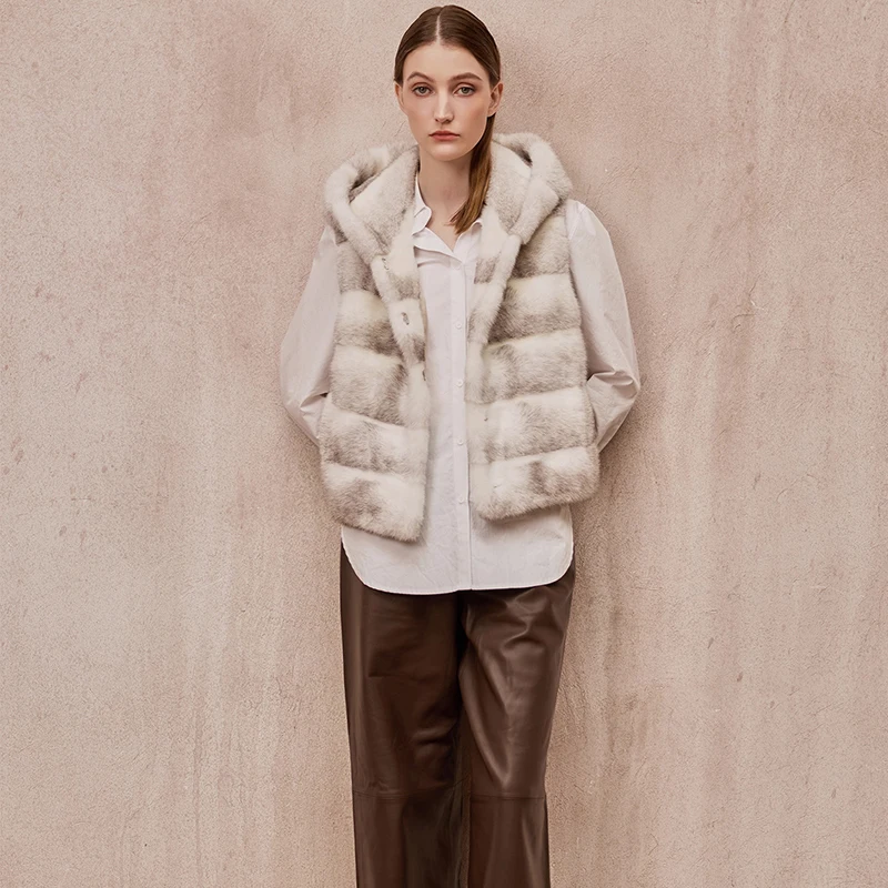 Ftangaiur الشتاء استيراد الصليب سوان المخملية فرو منك سترة معطف مع الفراء هود سترة المنك معطف المرأة لينة الطبيعية ريال فرو المنك معاطف