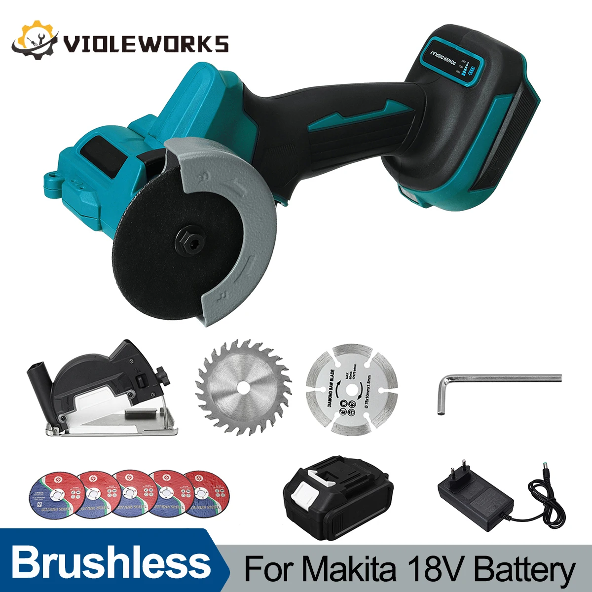 brushless mini compact serra circular madeira telha maquina de corte de metal pcs viu as laminas 15000mah bateria para makita 18v 3 01