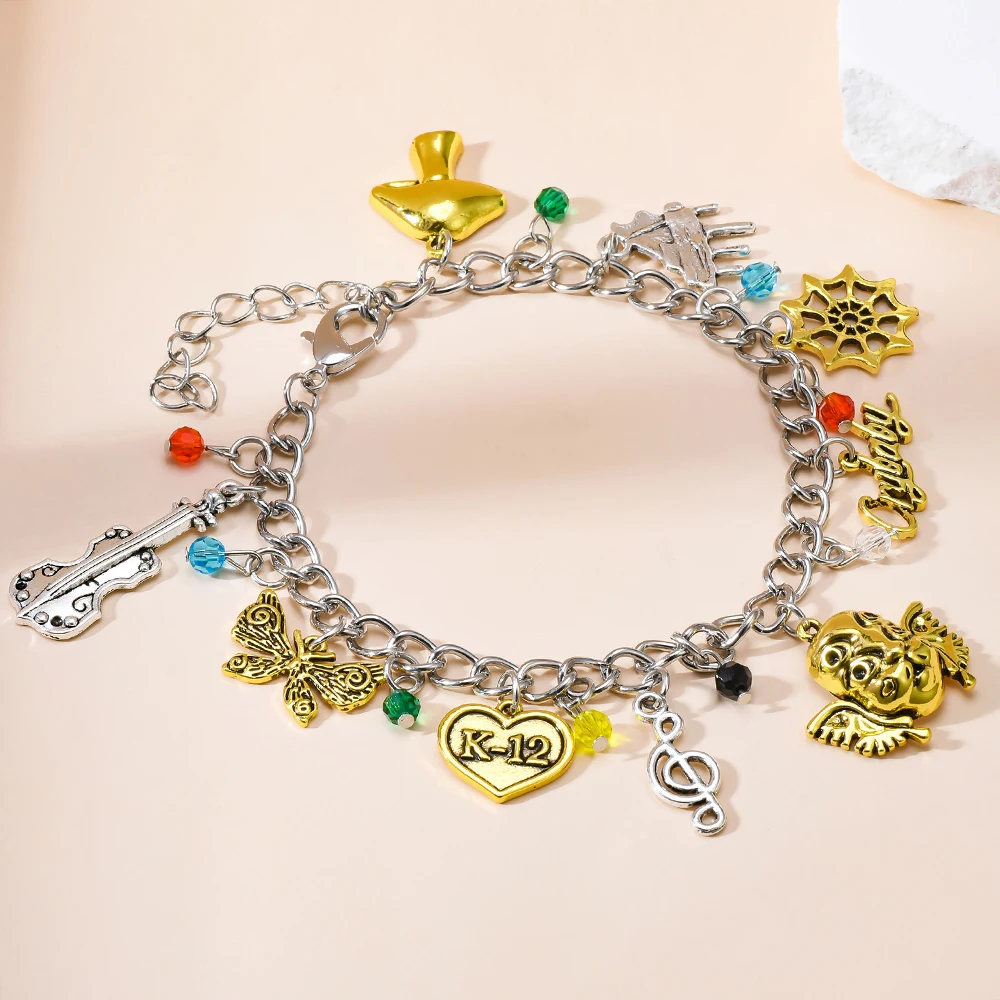 Cry Baby Anime Movie Charm Bracelet Many Pendants Dangle Chain Bangle Jewelry for Women Girls Collection Gift