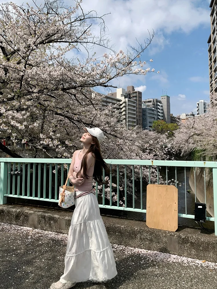 กางเกงขายาวลำลองเอวสูงทรงขาบาน ดีไซน์ซัมเมอร์สุดฮิต สำหรับผู้หญิง ผ้าบางเบา ใส่สบาย ทรงกระโปรงกางเกง