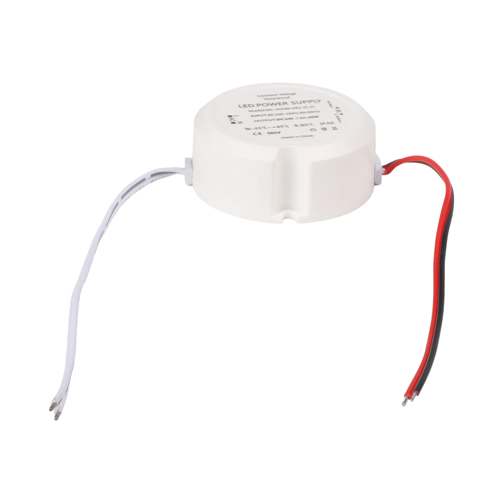 

Трансформатор AC/DC 36W D55*23мм, варианты 36W, 48W, 60W, компактный круглый дизайн, степень защиты IP66, для внутреннего освещения