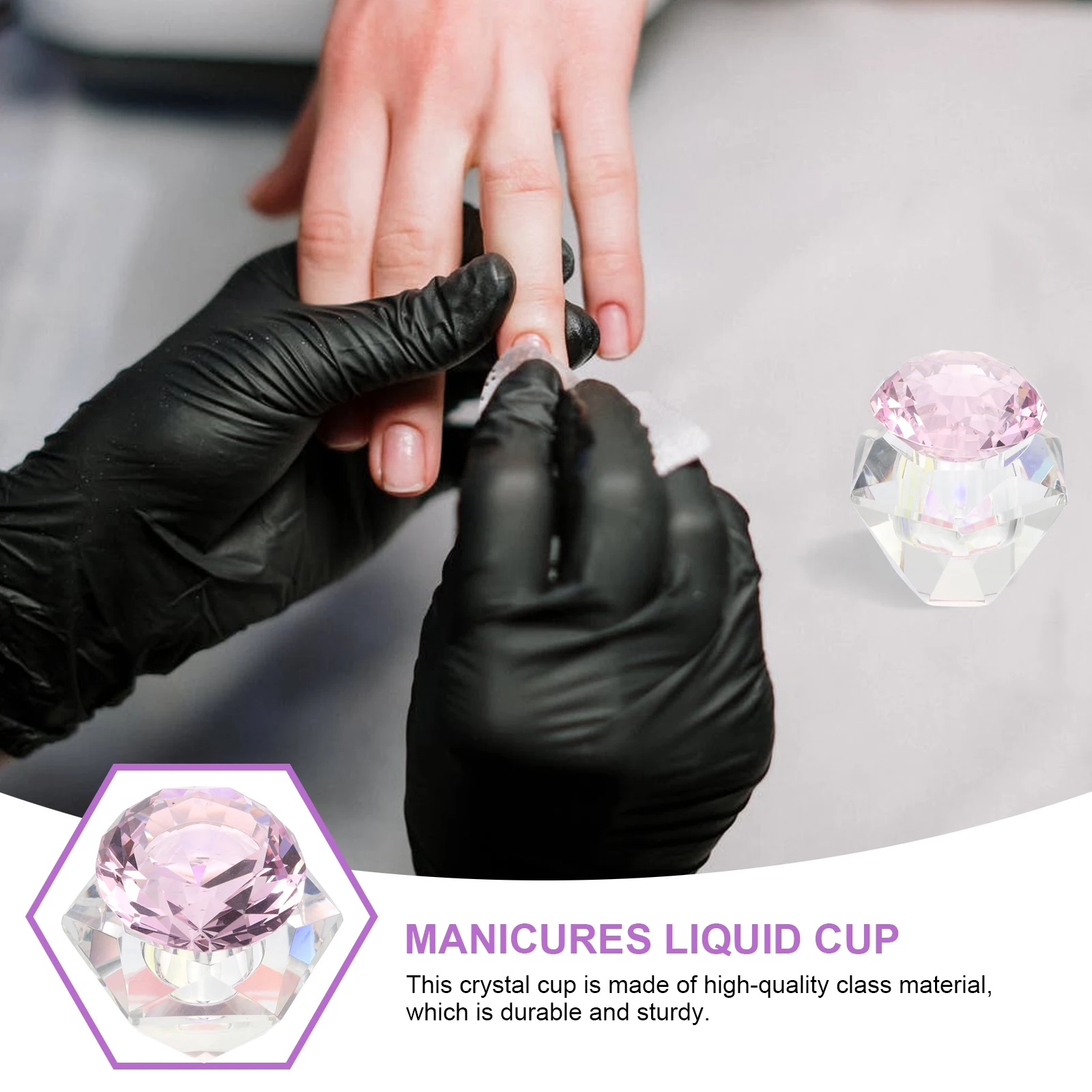 1 pz tazza di cristallo contenitore per miscelazione polvere liquida per nail art di alta qualità per manicure forniture per unghie acriliche fai da te uso professionale