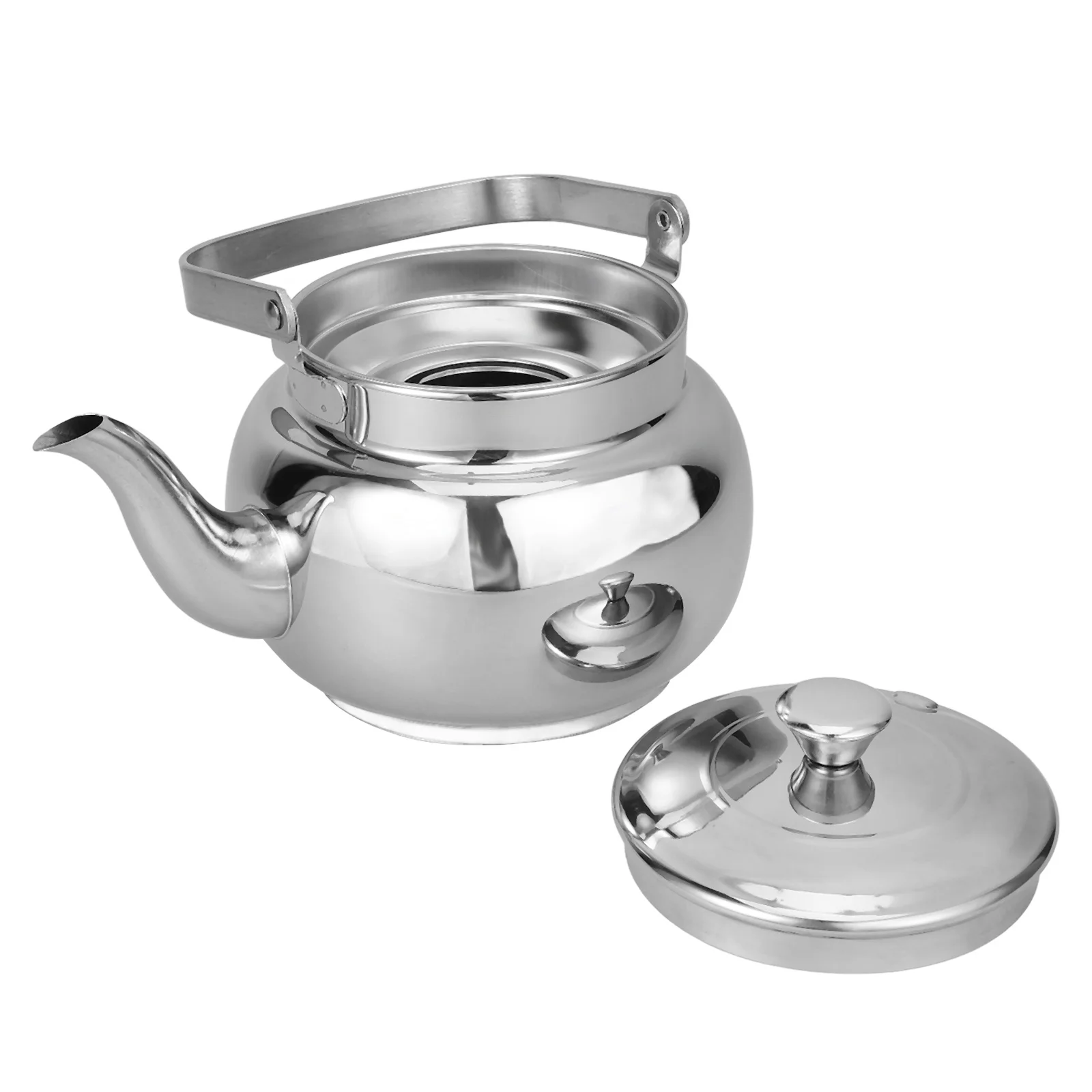 

1pcs Stainless Steel Kettle 1.5L Kitchen Water Boiling Kettle For Induction Stove Tea Brewer Daily Use Tea Pot