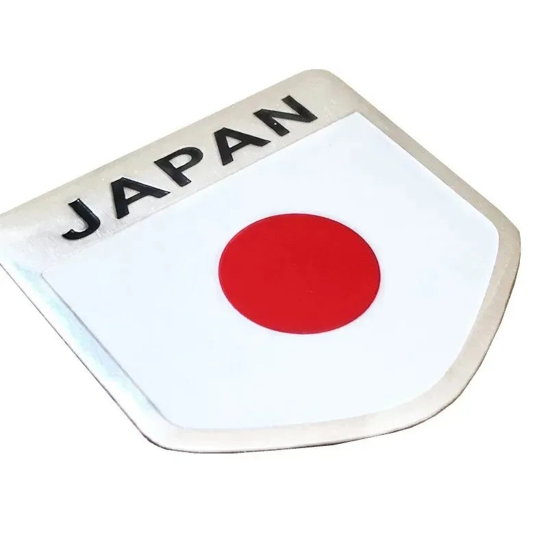 3D Aluminum Car Japan Japanese National Flag Map Emblem Sticker For Toyota Honda Auto Fender Side Rear Trunk Decal Badge Styling