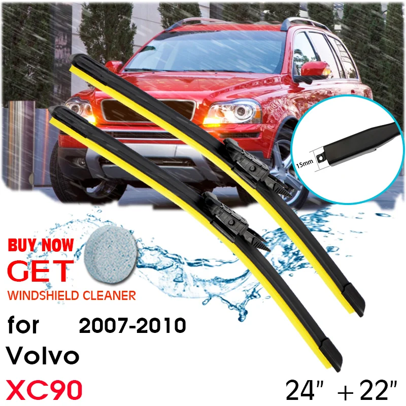 

Car Blade Wiper Window Windshield Rubber Silicon Refill Wiper For Volvo XC90 2007-2010 LHD / RHD 24"+22" Car Accessories