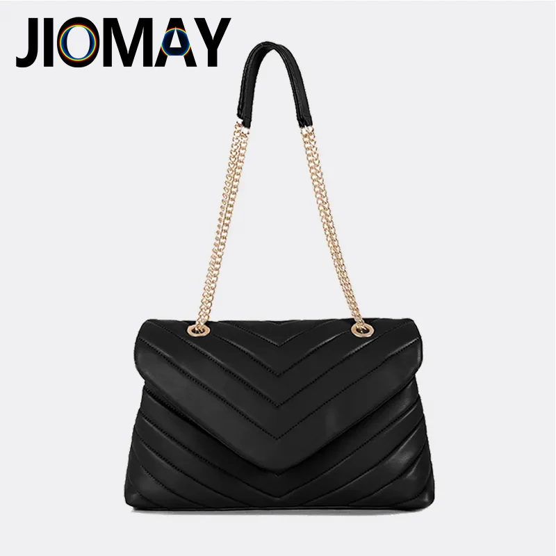 JIOMAY Luxury Designer Handbag for Women 2024 PU Leather Bags Diamond Lattice Pattern Shoulder Bag Adjustable Chain Quilted Bags