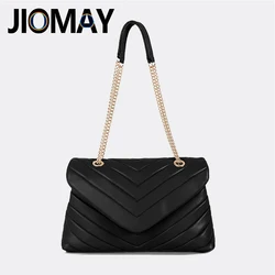 JIOMAY Luxury Designer Handbag for Women 2024 PU Leather Bags Diamond Lattice Pattern Shoulder Bag Adjustable Chain Quilted Bags