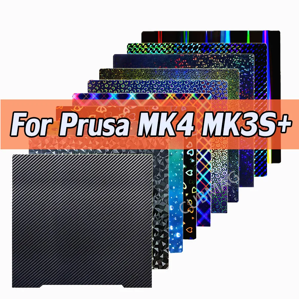 

For Prusa i3 MK3S MK3S+ MK4 Build Plate Double Sided PEO PET PEY H1H PEI Sheet Spring Steel Sheet Plate for Prusa MK4 Heated Bed