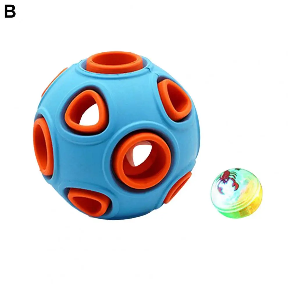 Dog Toy with Light Ball Ball Pet Toy for Dogs Rubber Dog Balls with Bell Sound Squeaky Toy for Small Medium Puppies for Blind