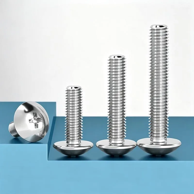5Pcs 4#-40/ 6#-32 /8#-32/1/4-20 *L UNC 304 A2-70 stainless steel Phillips Truss Head Large Flat Round Cross Screw Bolt