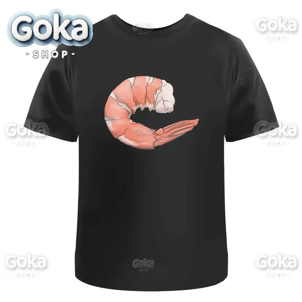 Cooked Prawn Graphic T Shirts Mens Clothing New in Tops & Tees Cotton Women Printed T-shirt Y2K Clothes Cute Funny Tshirt