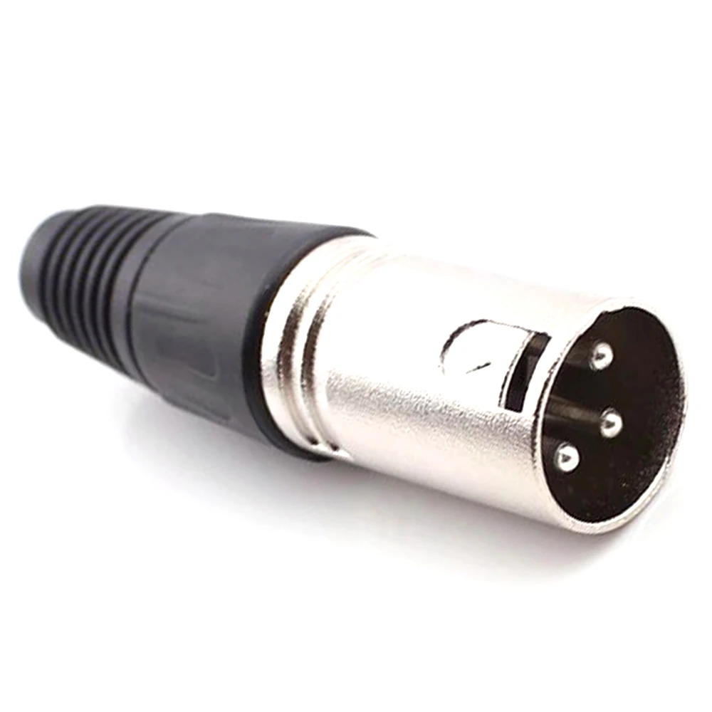 Hot Sale XLR 3-Pin Male/Female Microphone Audio Cable Plug Connector Cannon MIC Cable Termination Black Silver Microphone Plugs