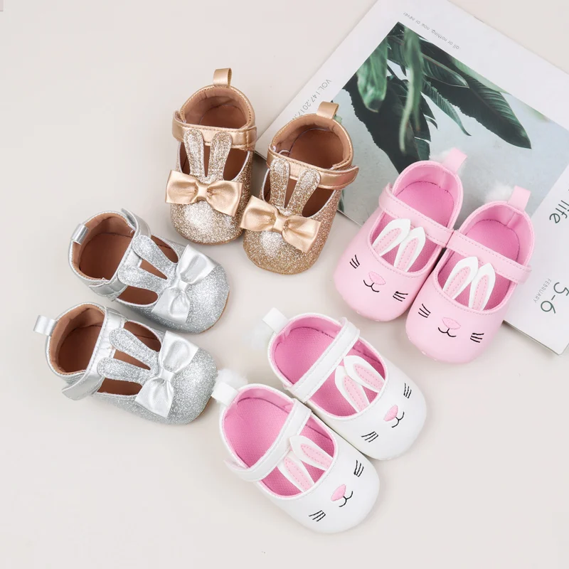

2025 весенне-осенняя домашняя и уличная обувь принцессы для маленьких девочек для детей 0–18 месяцев с милым дизайном и искусственной кожей BHX4031