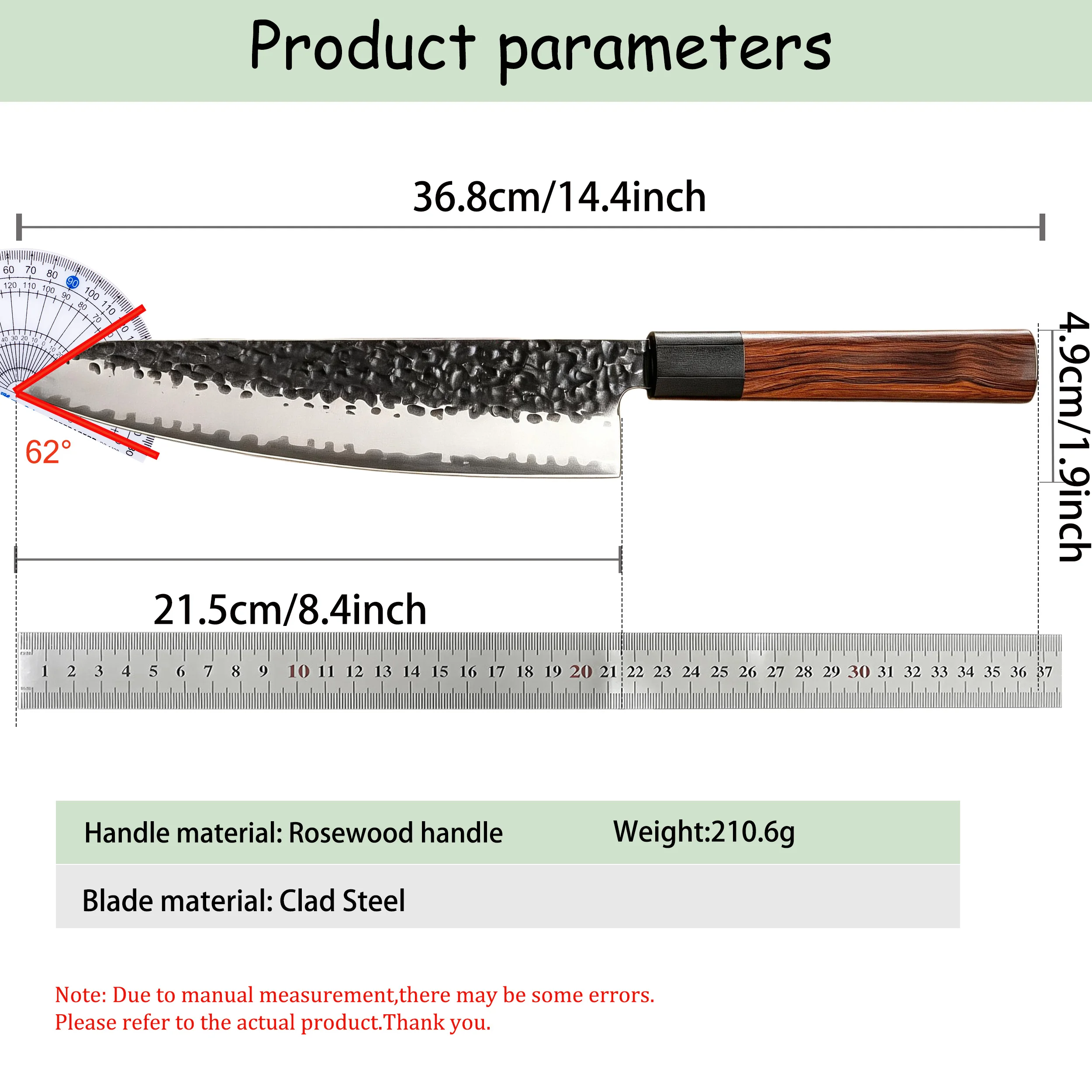 High Quality Hand Forged Meat Cutting Knife Veggie Slicer Knife Fruit Chopper Knife Chef Knife kitchen supply Cooking gadget
