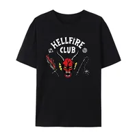 Hot Selling Fashion New Men's Printed Hellfire Pattern Wild Devil Style Sports Casual Men's and Women's T-shirt Large Size