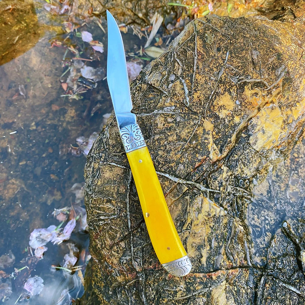 Watchman Trapper Messen Zak Dubbele Messen Slip Joint Zakmes Klassieke Botgrepen Spiegelafwerking