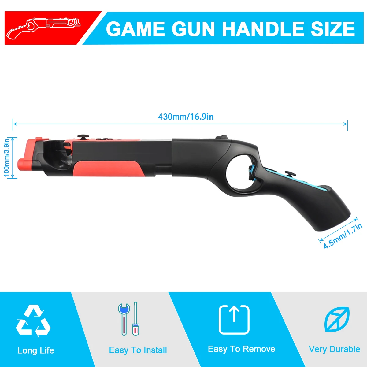 Imagem -02 - Controle para Nintendo Switch Joystick para Controle de Arma Compatível com Videogame ns Joy-con Acessórios e Jogos de Tiro
