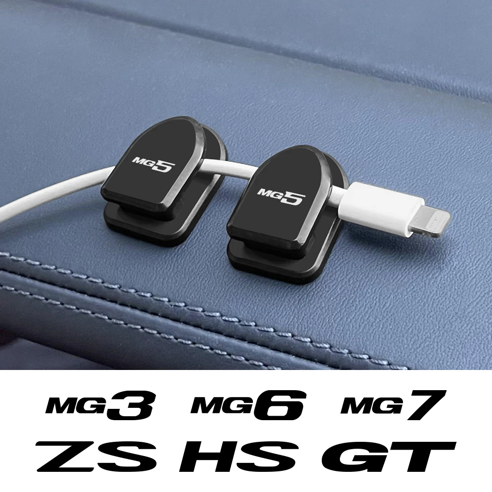 4PCS Mini Car Hooks Fixing Clips Phone Data Line Organizer Auto Interior Accessories  For MG ZS HS GT HECTOR MG3 MG5 MG6 MG7