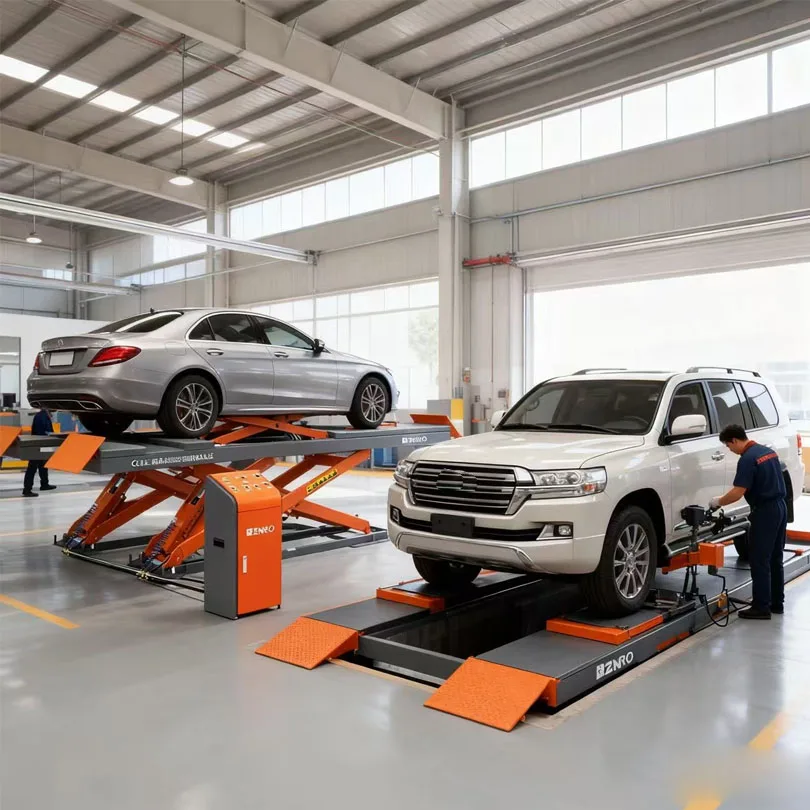 Anti-Slip Platform Scissor Car Lift Inground Car Scissor Lift For Wheel Alignment