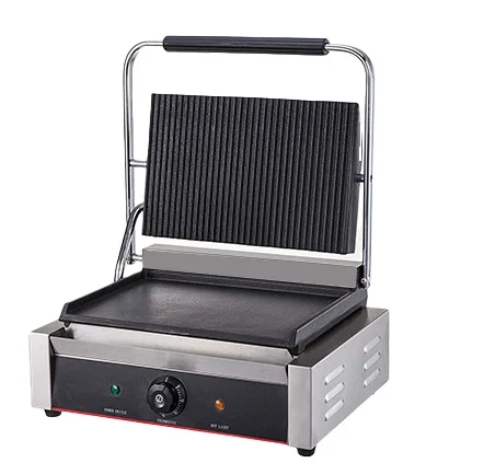 Commercial Electric Cast Iron Contact Sandwich Panini Press Maker Grill Griddle Machine