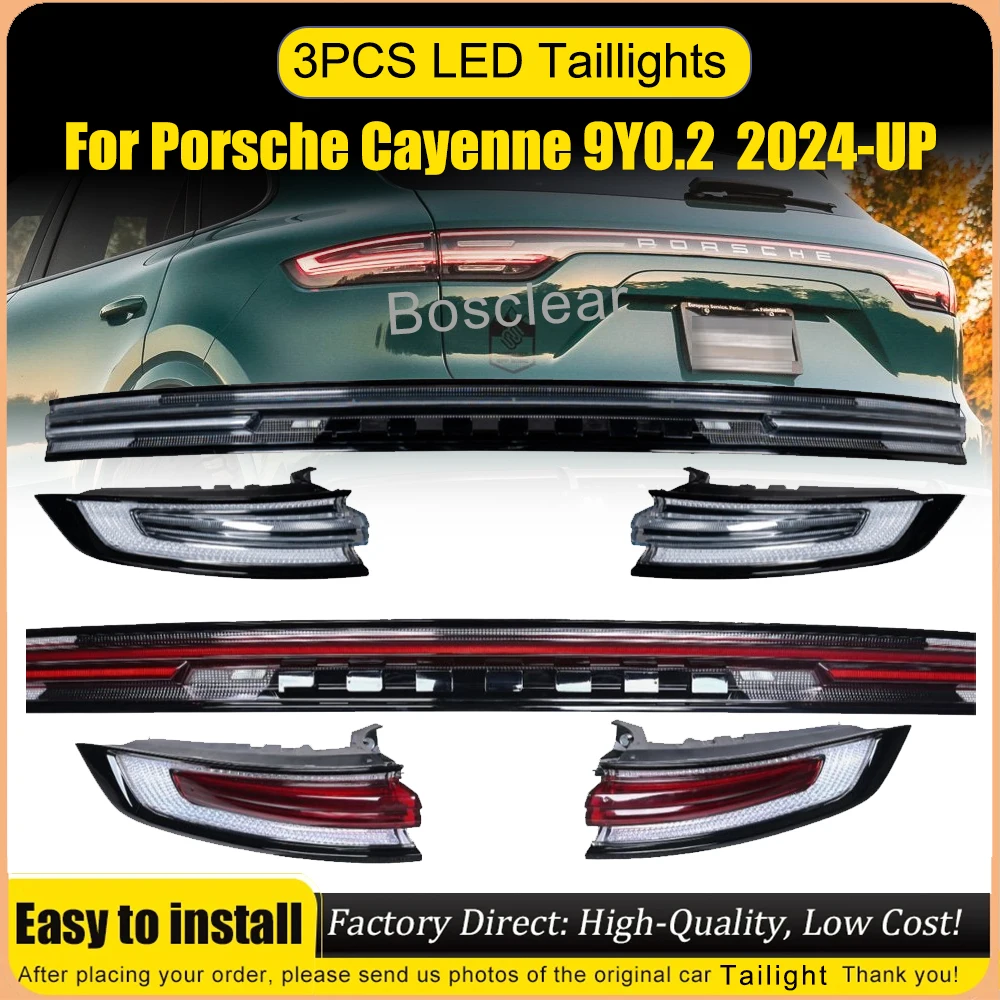 LED Tail Lights Assembly For Porsche Cayenne 9Y0 2024-2026 E3 Rear Brake Lamps Dynamic Turn Signal Replacement Auto Accessories