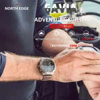 North Edge Luxury Business Smart Watch Men, Altitude Air Pressure Temperature Compass Weather Diving Dual Clock Sports Watch New