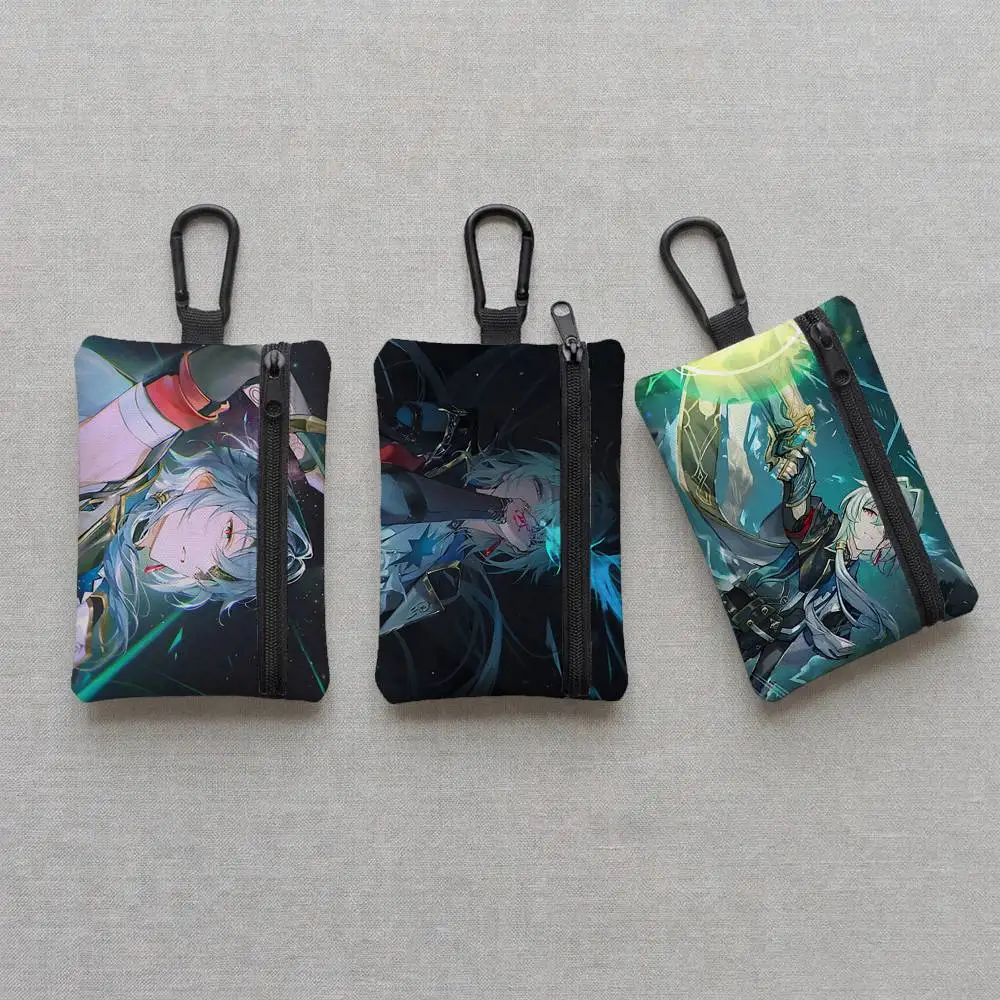 Anime Game Honkai Star Rail Anaxa Everyday Oxford Cloth Zipper Coin Purse - Lightweight Card Holder & Hanging Key Pouch