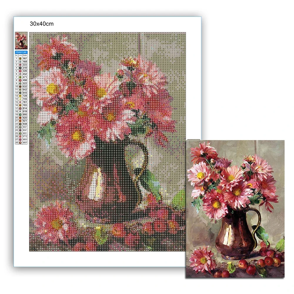 QIZITENG 5D AB Diamond Painting Flower Full Round Diamond Mosaic DIY Sunflower Poppy Diamond Embroidery Kit Home Decor Gift