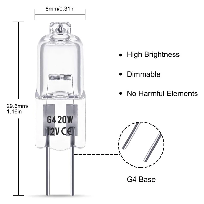 10 قطعة/المجموعة 5 واط 10 واط 20 واط 35 واط 50 واط 2900 كيلو الهالوجين الطاقة الدافئة G4 12 فولت لمبات إضاءة داخلية ضوء JC ثنائية دبوس LED كريستال غلوب مصباح
