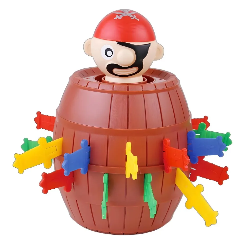 Big Knife Insertion Pirate Bucket Uncle Wooden Bucket Uncle Sword Insertion Creative Trick Table Game Pirates Bring 24 Swords