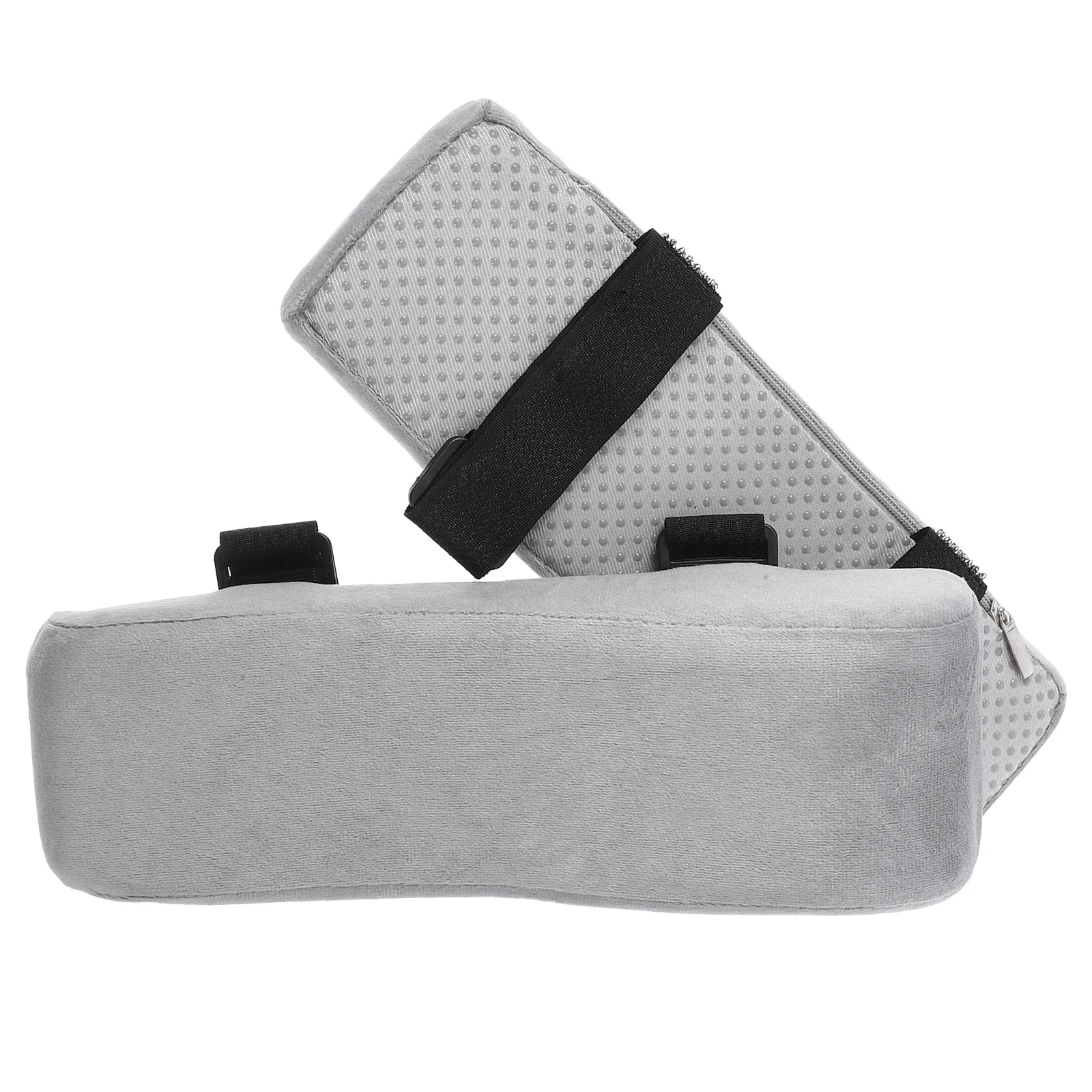 2 Pcs Desk Chair Arm Rest Pads Covers for Couch Gaming Cushion Grey High Elastic Cotton Pillow