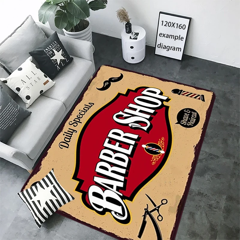 Doormat Flannel Barber Shop Salon Floor Mat Indoor Foot Rug Bedside Mats Kitchen Corridor Absorbent Carpet Ideal Balcony Decor