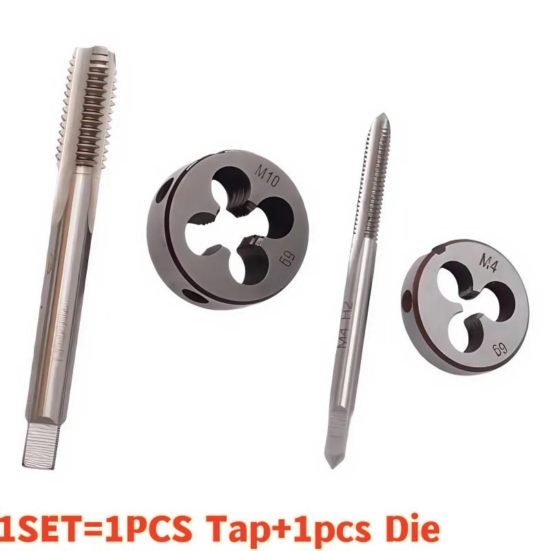 1 SET HSS Metric Right Hand Screw tap and die  M30 M32 M33 M34 X0.5 X0.75 X1 X2X3 Round dies Fine Thread Straight Flute taps