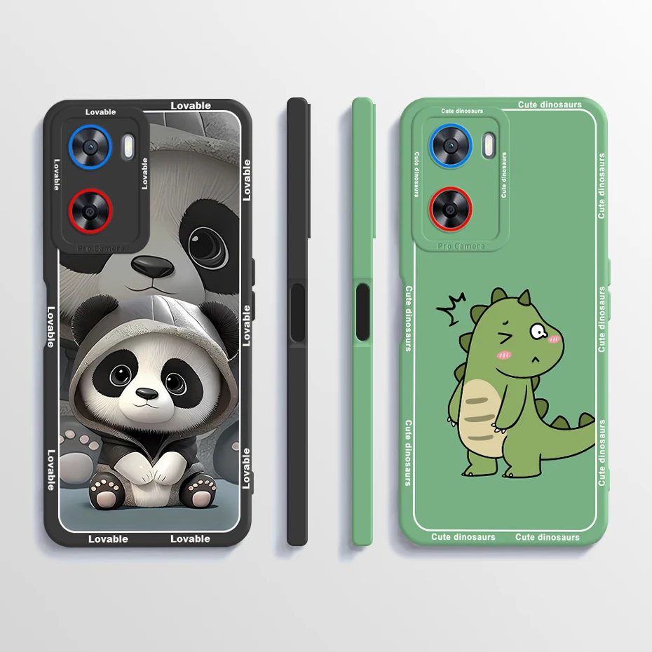 For Oppo A57S Case A57 A77 4G Liquid Silicone Panda Phone Case for Oppo A57 A57E A57S Back Cover for Oppo A57 4G Bumper Funda