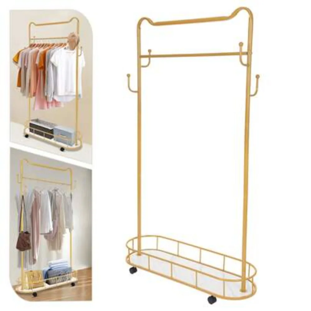 Floor Standing Coat Rack with Hooks and Storage Baskets for Jackets Hats Bags and Scarves Freestanding Clothes Hanger Tree Organizer for Entryway Hallway Bedroom Living Room Office Durable Metal Frame Stable Base Easy Assembly Space Saving Modern Coat