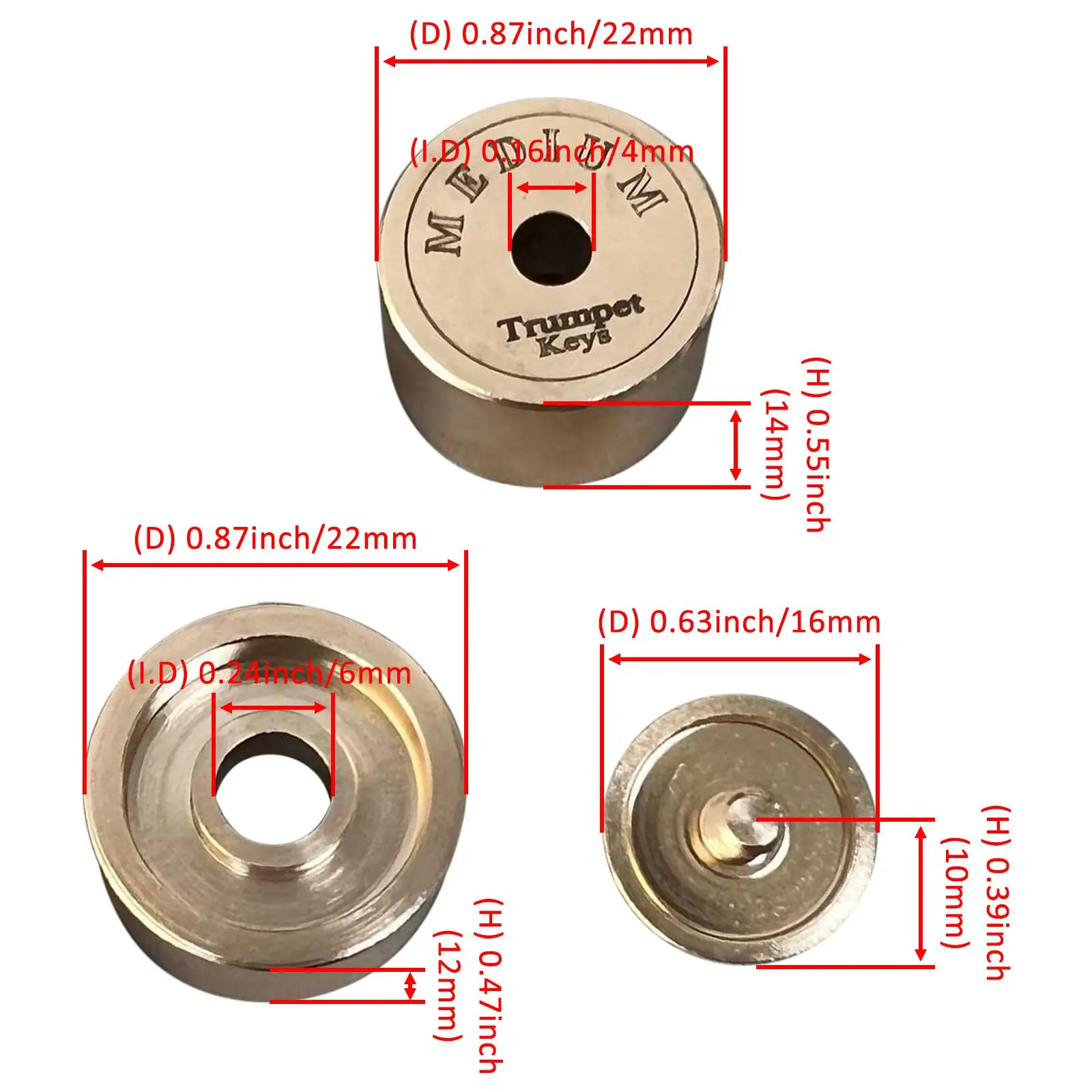 Set of 9 Trumpets Valve Caps Wind Bach Caps for Spare Parts