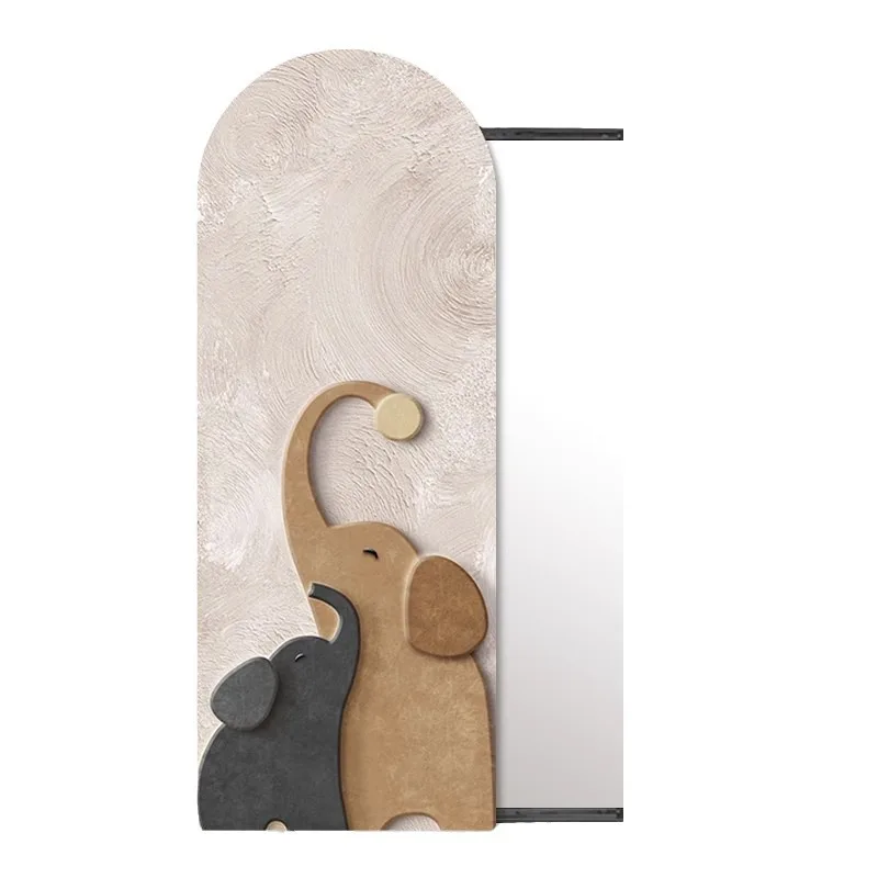 

Elephant Cream Wind Living Room Hanging Painting Entrance Decorative Painting Push-pull Full Body Mirror
