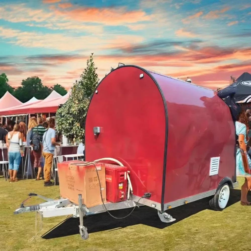

Custom Mobile Food Truck Trailer with Full Kitchen Stainless Steel and Aluminum Fast Food for Pizza Hot Dogs Barbecue Sale