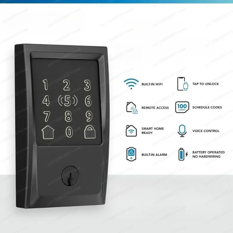 NEW Matte Black, Smart Wi-Fi Lock for Front Door,Keyless Entry Deadbolt,Built-in WiFi and App Control, Easy Install