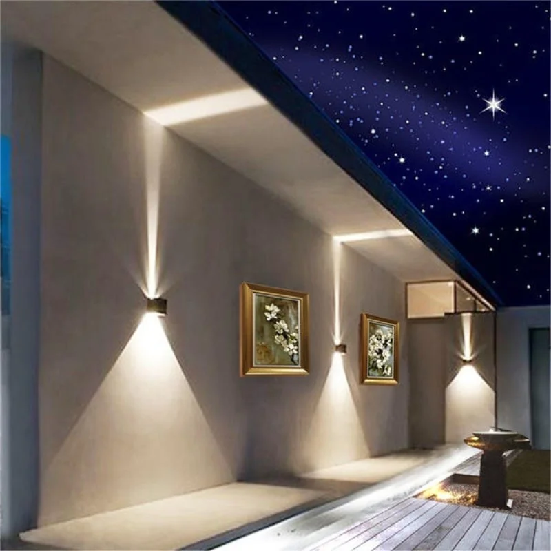 TRAZOS Round Square Modern Wall Lights Garden Porch Ip65 Waterproof Up Down Lighting Outdoor Led Bedroom Lamp Wall Decor