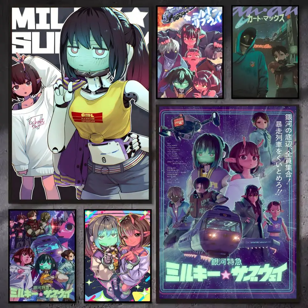 SciFi Music Jpop MILKY SUBWAY Poster Artistic Watercolor Graffiti Posters, Chic Wall Decor for Living Room, Bedroom, Office
