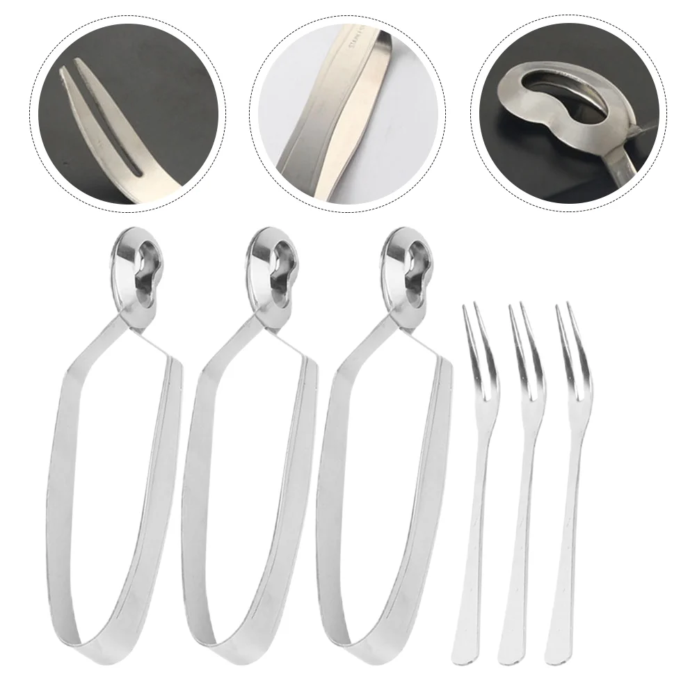 

Snails Clip Restaurant Escargot Tongs Multi-functional Anti-scald Seafood Picking Practical Fork Serving Shellfish Cutlery