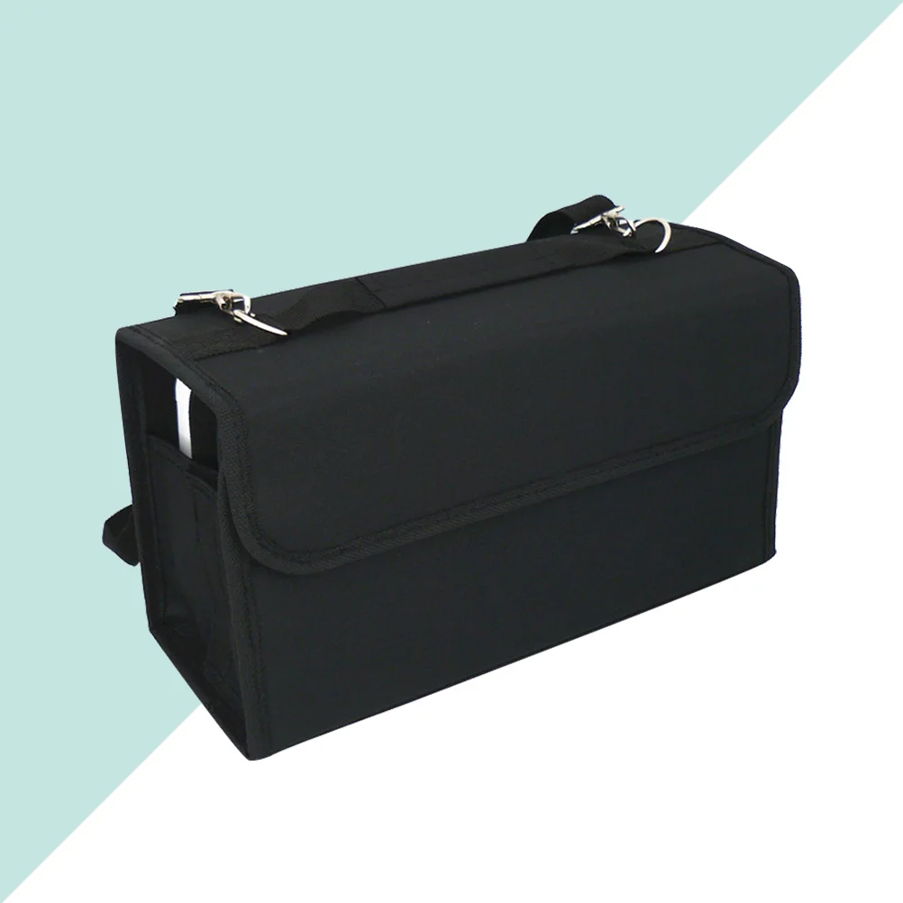 Borsa per pennarelli Tracolla in nylon resistente Manica staccabile Anello elastico da tavolo Cavalletto da appoggio T-Tag con cerniera