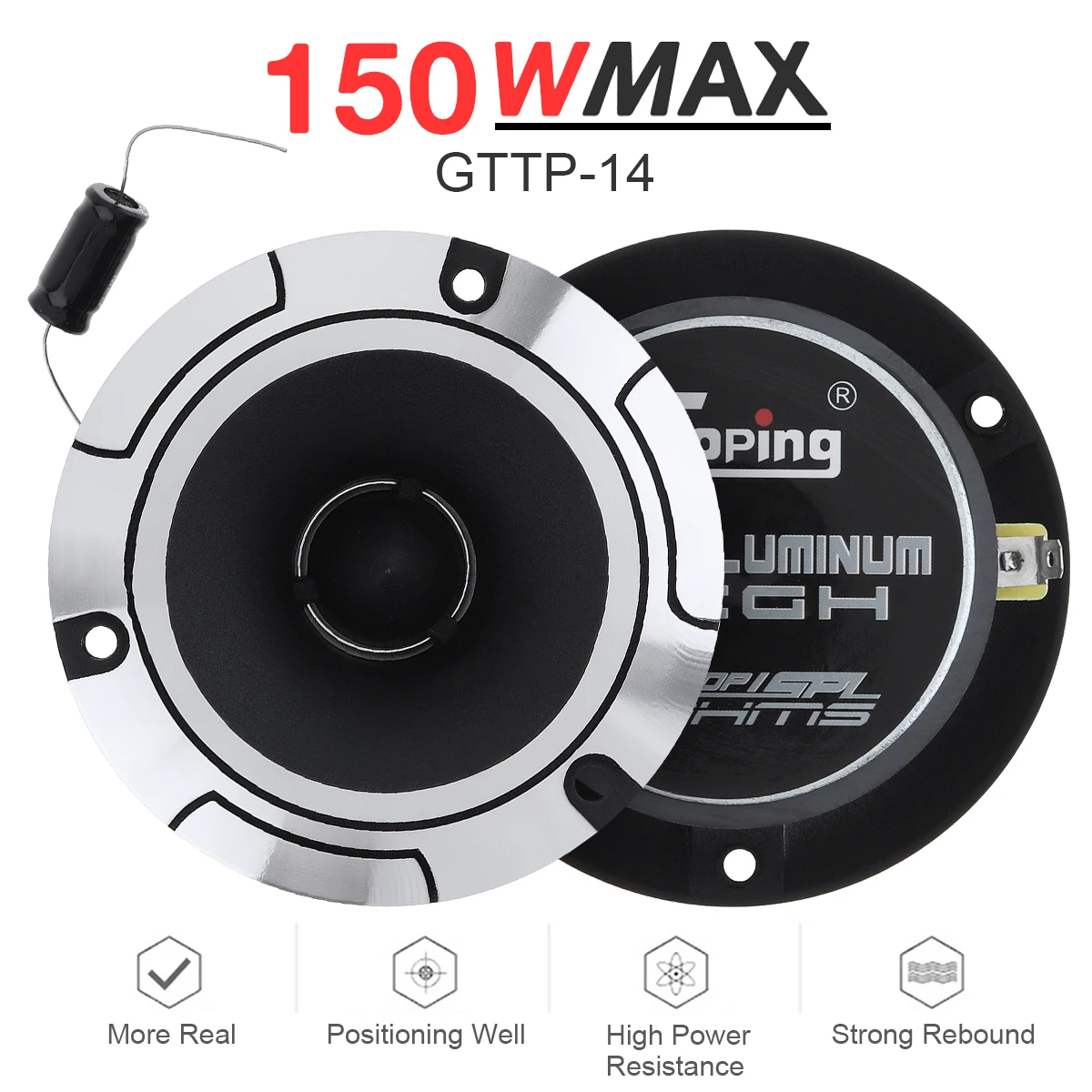 

2pcs 4 Inch 150W 6ohm Car Tweeter Speaker Vehicle Door Auto Audio Music Stereo Subwoofer Loudspeaker High bass for Car Audios