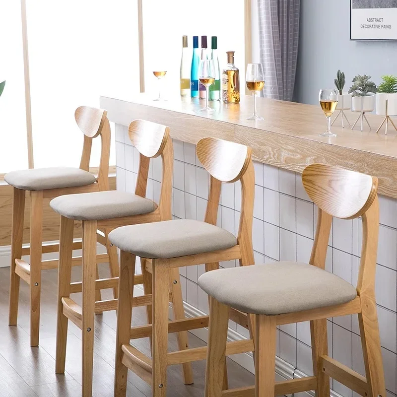 

'Customized wooden stools bar chair solid wood high dining chairs for kitchen counter height bar table