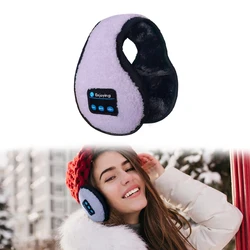 SYPVRY Bluetooth Earmuffs Winter Ear Warmer with Headphones, Warm Wireless Adjustable Music Ear Muffs, Purple