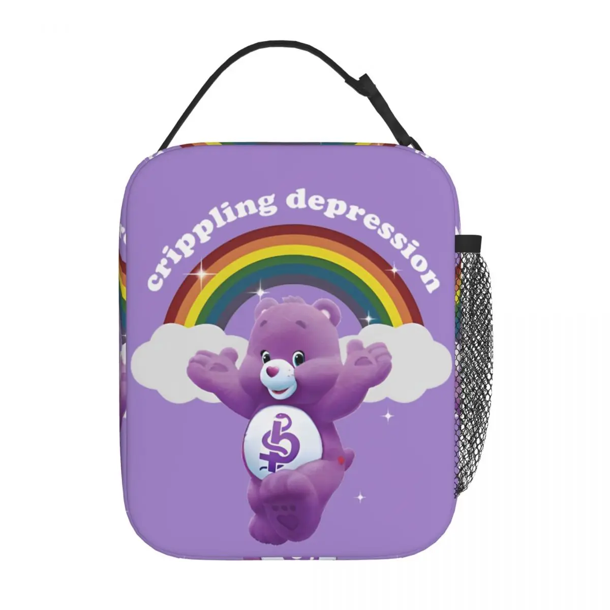 Care Bears Crippling Depression Rainbow Insulated Lunch Bags Portable Meal Container Thermal Bag Tote Lunch Box Food Storage Bag